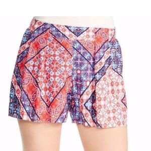 Jessica Simpson Izzy Bandana Print Soft Pleat Shorts Sz M